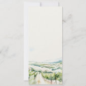 Watercolor Vineyard Landscape Wedding Menu Card 招待状 (裏面)
