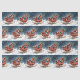 Watercolor Vintage Christmas Sleigh 薄葉紙