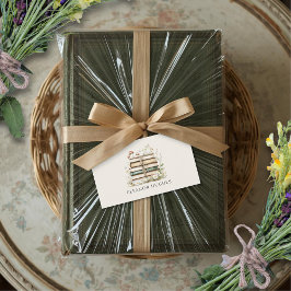 Watercolor Vintage Floral Books Personalized エンクロージャーカード