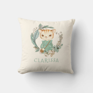 Watercolor Vintage Kitty クッション