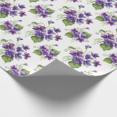 Watercolor Violet Flowers Bouquet  ラッピングペーパー (角)