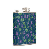 Watercolor violets on blue フラスク (右)