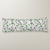 Watercolor violets on off white ボディピロー (裏面)