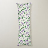 Watercolor violets on off white ボディピロー (裏面 (縦))