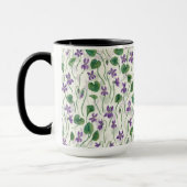 Watercolor violets on off white マグカップ (左)