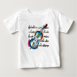 Watercolor Violin Baby Jersey T-Shirt ベビーTシャツ
