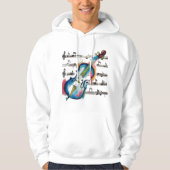 Watercolor Violin Men's Basic Hoodie パーカ (正面)