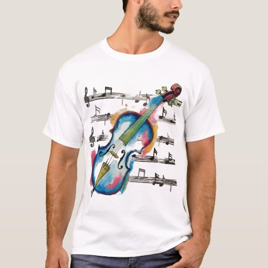 watercolor violin tシャツ (正面)