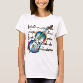 Watercolor Violin Women's Basic Tシャツ