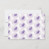 Watercolor  Voilet Purple Wedding Floral 招待状 (裏面)