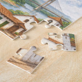 Watercolor Wanderlust Travel Collage ジグソーパズル (側面)