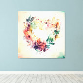 Watercolor Wash Heart # 1 キャンバスプリント (インサイチュ (ウッドフロア))