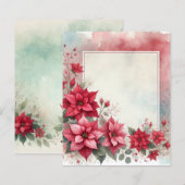 Watercolor Washed Poinsettia Frame Scrapbook Paper (正面/裏面)