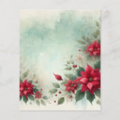 Watercolor Washed Poinsettia Frame Scrapbook Paper (裏面)