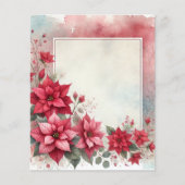 Watercolor Washed Poinsettia Frame Scrapbook Paper (正面)