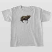 Watercolor Water Buffalo Illustration Tシャツ (レイダウン)