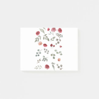 Watercolor Watercolor Roses Green Leaves Leaves ポストイット