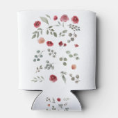 Watercolor Watercolor Roses Green Leaves Leaves 缶クーラー (裏面)