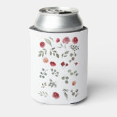 Watercolor Watercolor Roses Green Leaves Leaves 缶クーラー (缶裏面)