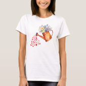 Watercolor Watering Can Floral Matching Outfit Mom Tシャツ (正面)