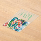 Watercolor Waterslide Kids Birthday Party アクリル招待状 (レイダウン)