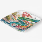 Watercolor Waterslide Kids Birthday Party ペーパープレート (傾斜あり)