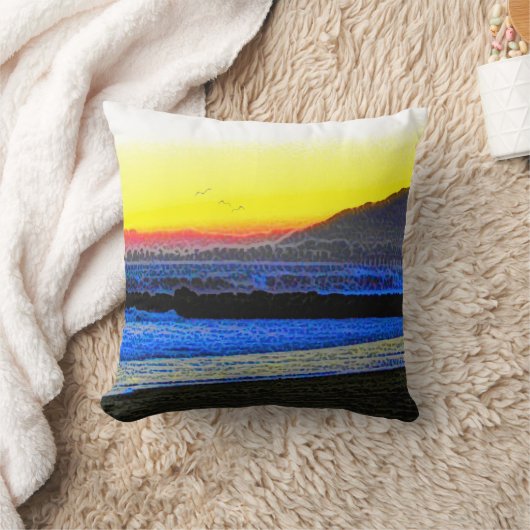 Watercolor Waves  クッション (ブランケット)