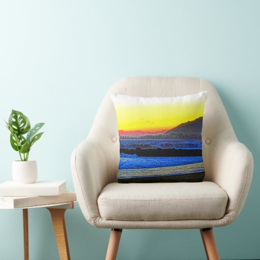 Watercolor Waves  クッション (椅子)