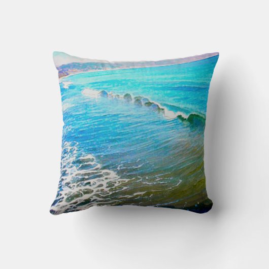 Watercolor Waves  クッション (裏面)