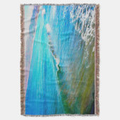 Watercolor Waves  スローブランケット (正面縦)