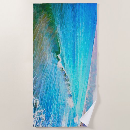 Watercolor Waves ビーチタオル (正面)