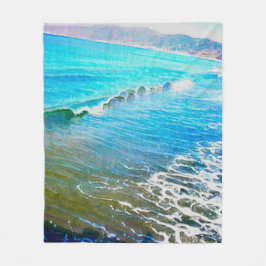 Watercolor Waves  フリースブランケット
