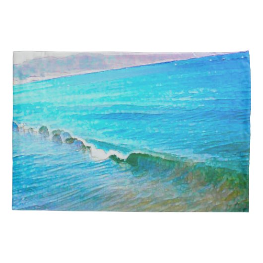 Watercolor Waves  枕カバー (裏面)