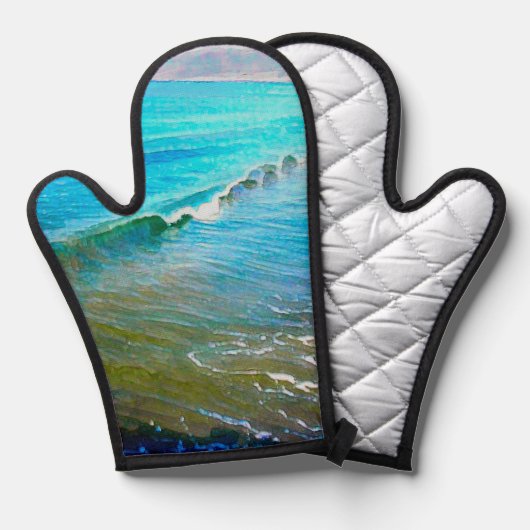 Watercolor Waves 鍋つかみ (正面/裏面)