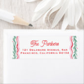 Watercolor Wavy Holiday Garland Frame ラベル (インサイチュ)