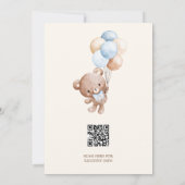  Watercolor We Can Bearly Wait Baby Boy Shower  招待状 (裏面)