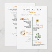 Watercolor Wedding day Timeline Flat Program プログラム (正面/裏面)