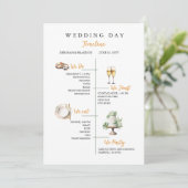 Watercolor Wedding day Timeline Flat Program プログラム (スタンド正面)