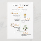 Watercolor Wedding day Timeline Flat Program プログラム (正面)