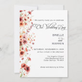 Watercolor Wedding Invitation Wild Flowers 招待状 (正面)