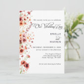 Watercolor Wedding Invitation Wild Flowers 招待状 (スタンド正面)