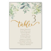 Watercolor Wedding Table Cards Emerald Green テーブルナンバー (正面)