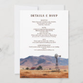 Watercolor Western Cowboy Ranch All In One Wedding 招待状 (裏面)