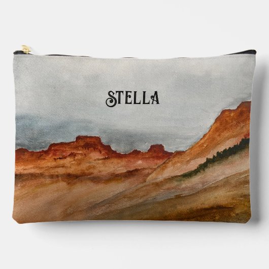 Watercolor Western Desert Landscape アクセサリーポーチ (正面)