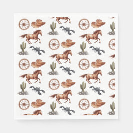 Watercolor Western Kid Art スタンダードランチョンナプキン