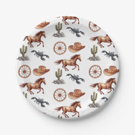 Watercolor Western Kid Art ペーパープレート