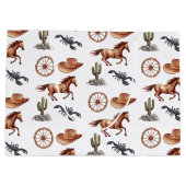 Watercolor Western Kid Art ラージペーパーバッグ (裏面)