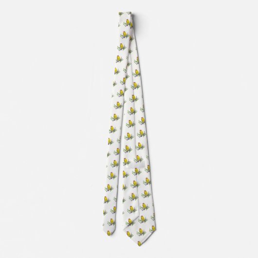 Watercolor Western Tanager Birds Nature Art ネクタイ (裏面)