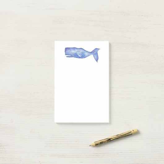 Watercolor Whale ポストイット (デスク上)