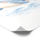 Watercolor Whale Nursery Wall Art  ポスター (角)